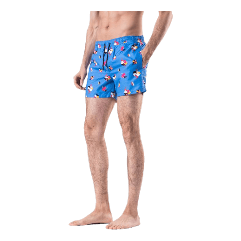 Hibiscus Swim Shorts Blue