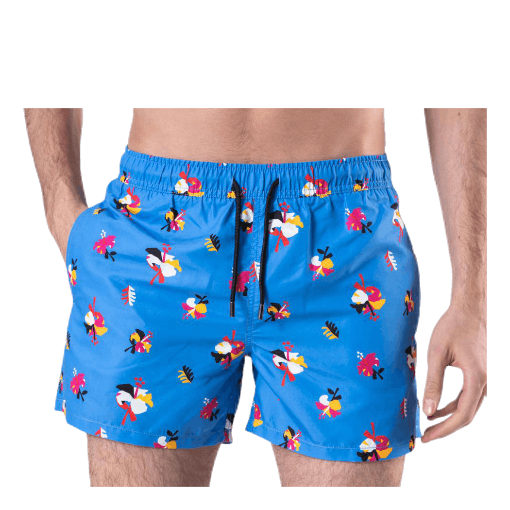 Hibiscus Swim Shorts Blue