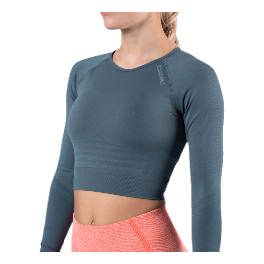 Define Seamless L/S Crop Top Green