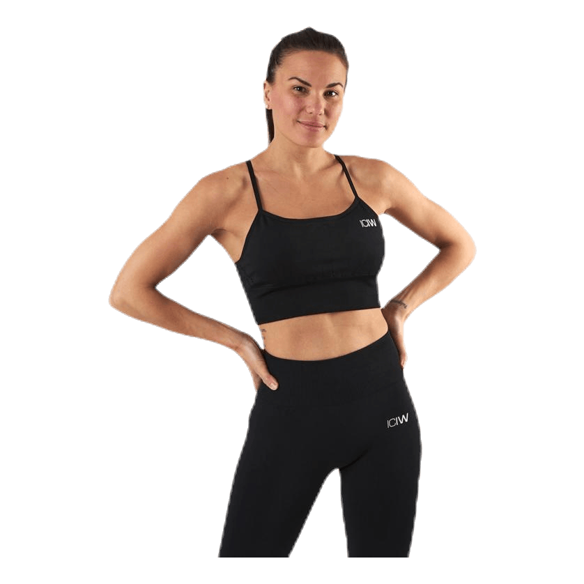 Queen Mesh Sport Bra Black