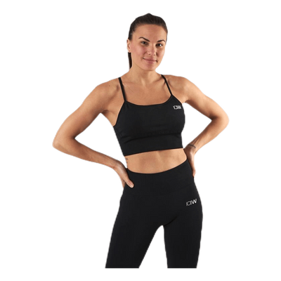 Queen Mesh Sport Bra Black