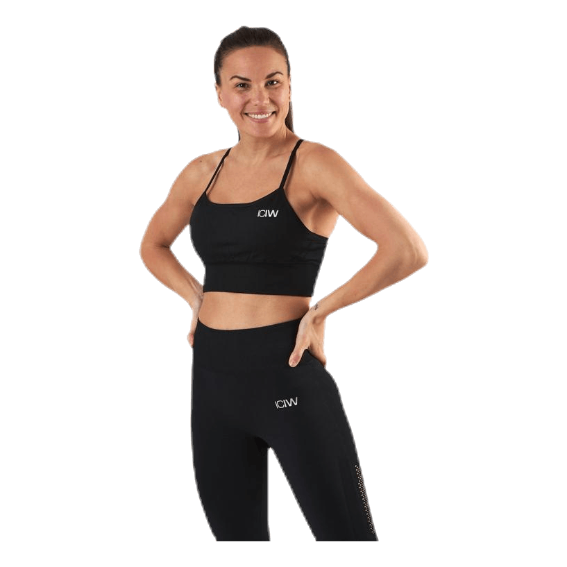 Queen Mesh Sport Bra Black