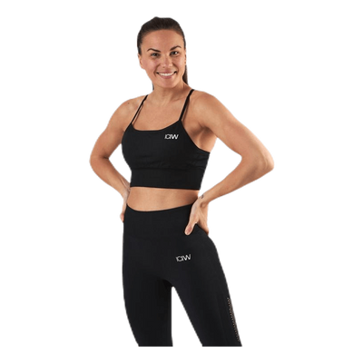 Queen Mesh Sport Bra Black
