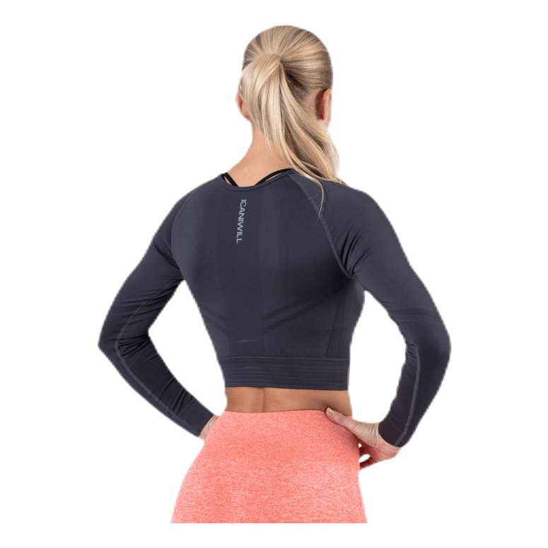 Define Seamless L/S Crop Top Grey