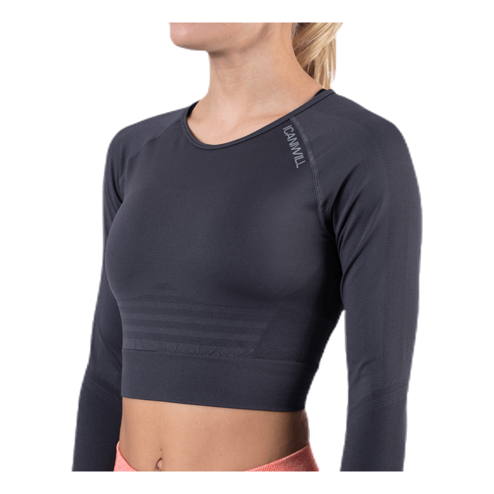 Define Seamless L/S Crop Top Grey