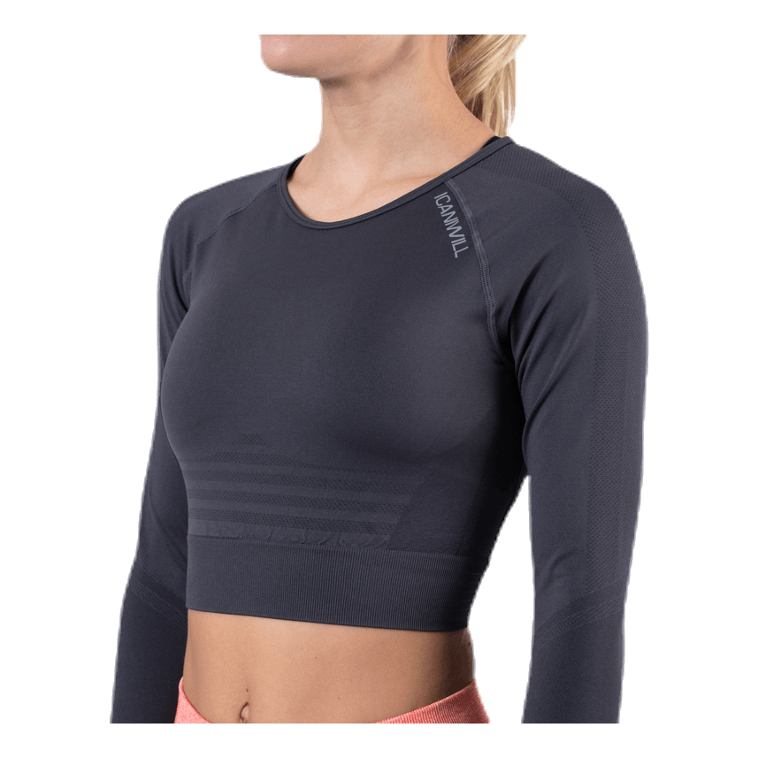 Define Seamless L/S Crop Top Grey