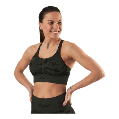 Seamless Camo Sports Bra Patterned/Black