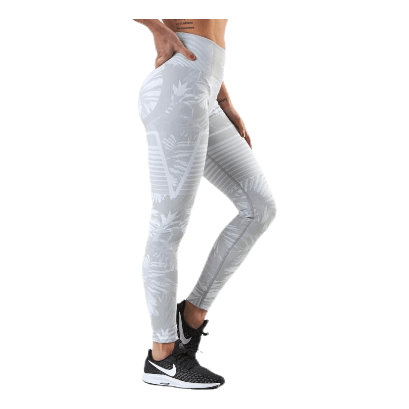 Seamless Floral Leggings Grey