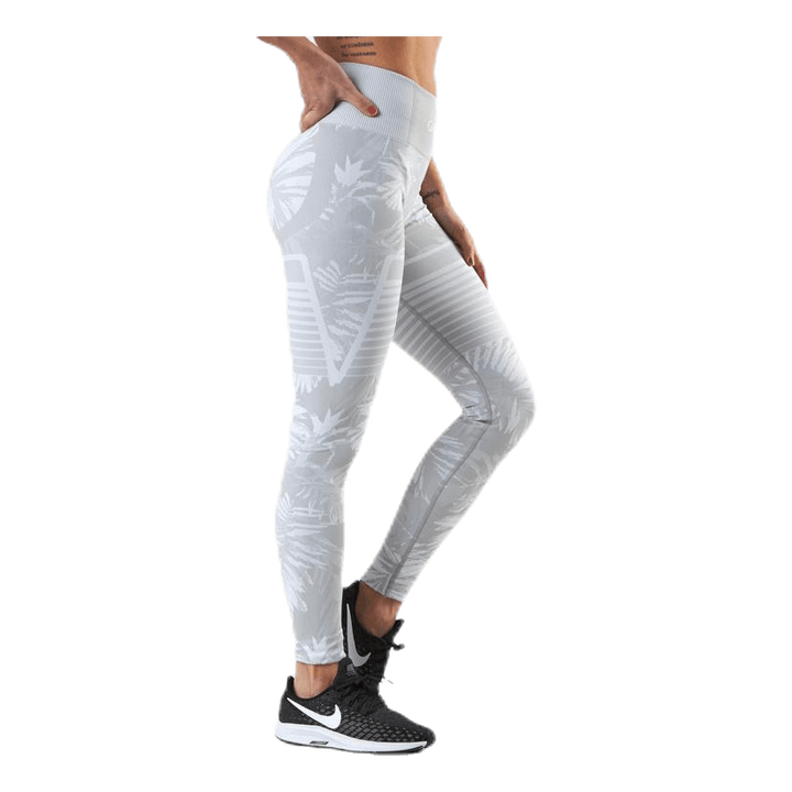 Seamless Floral Leggings Grey