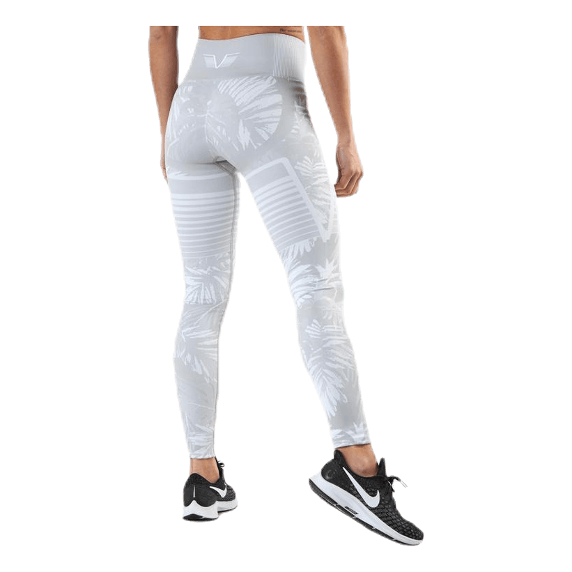 Seamless Floral Leggings Grey