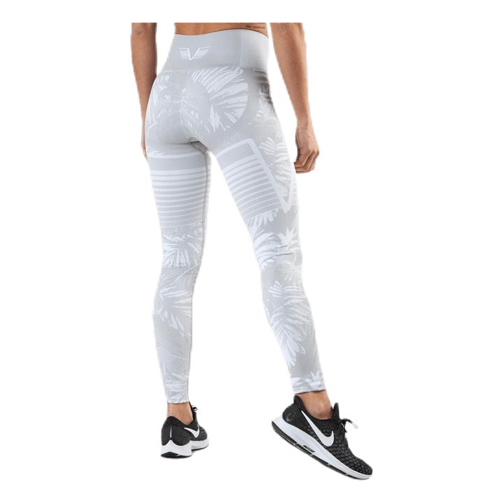 Seamless Floral Leggings Grey