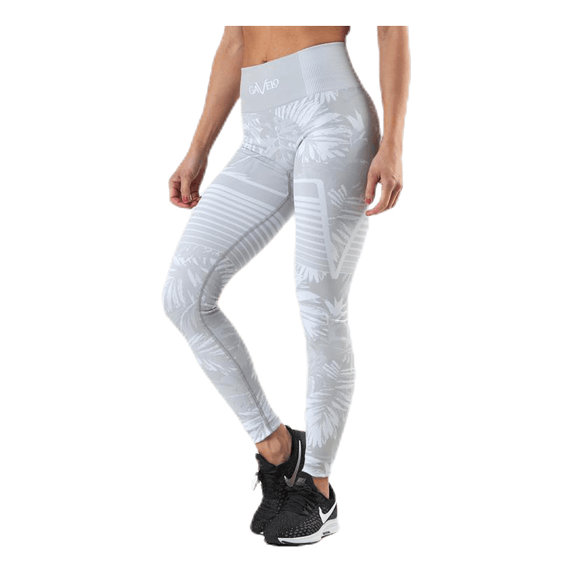Seamless Floral Leggings Grey