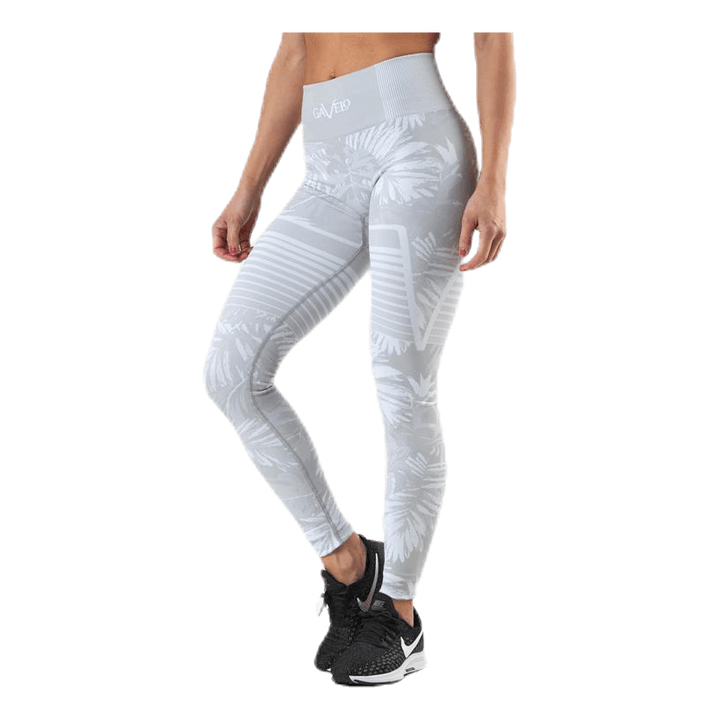 Seamless Floral Leggings Grey