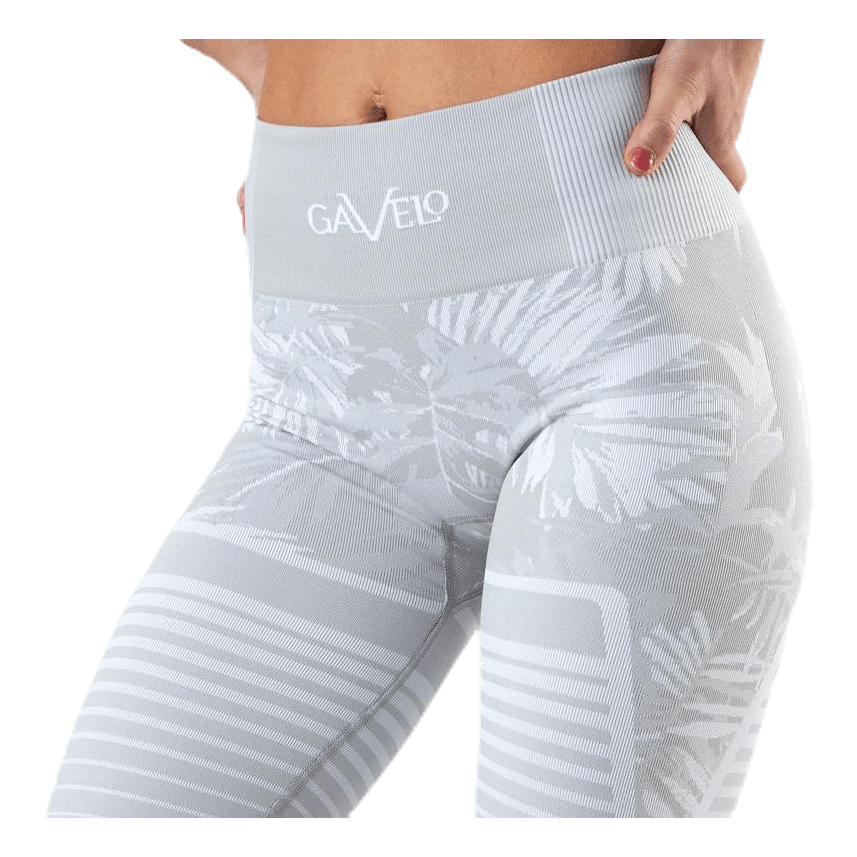 Seamless Floral Leggings Grey