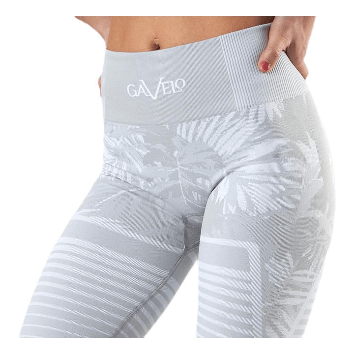 Seamless Floral Leggings Grey