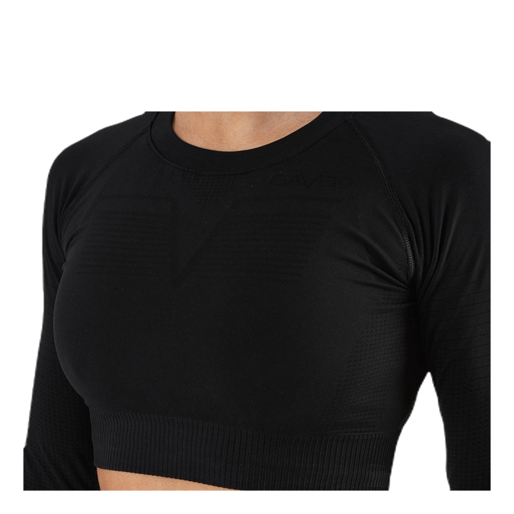 Seamless Black Crop Top Black