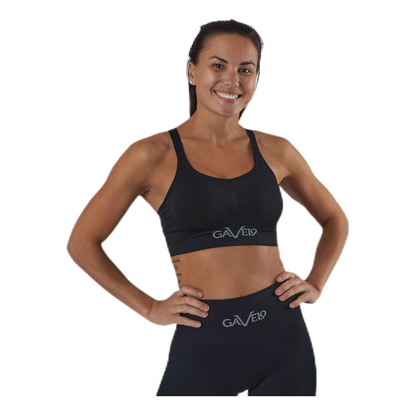 Seamless Black Sports Bra Black
