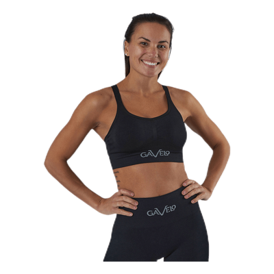 Seamless Black Sports Bra Black