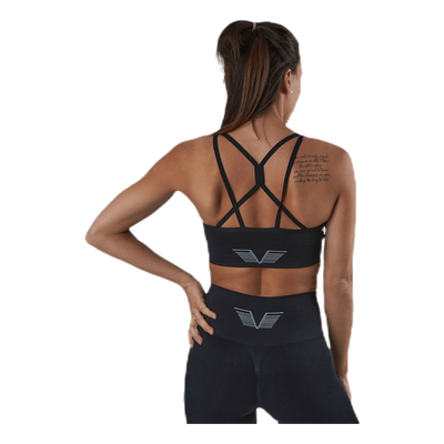 Seamless Black Sports Bra Black