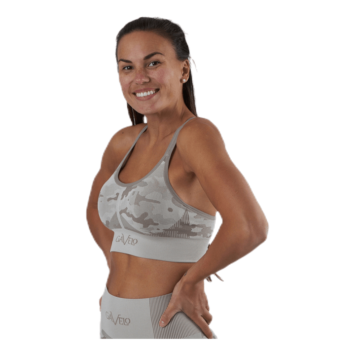 Desert Storm Camo Sports Bra Beige