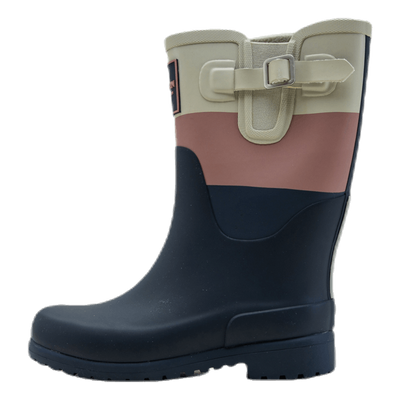 Junior June Rubber Boot Blue/Pink/Grey