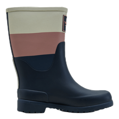 Junior June Rubber Boot Blue/Pink/Grey