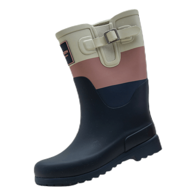 Junior June Rubber Boot Blue/Pink/Grey