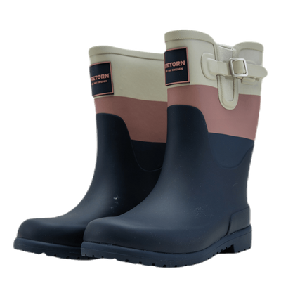 Junior June Rubber Boot Blue/Pink/Grey
