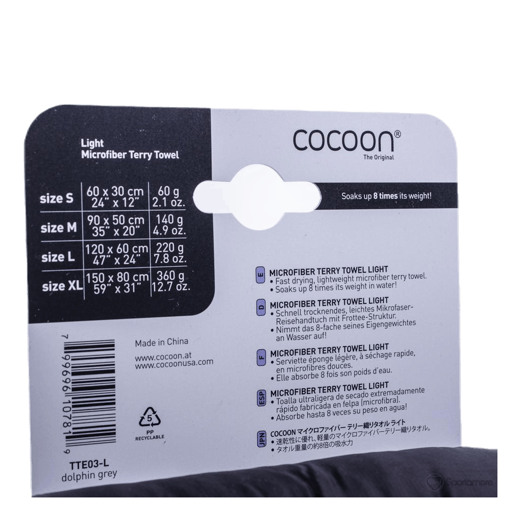 Microfiber Terry Towel Light L Grey