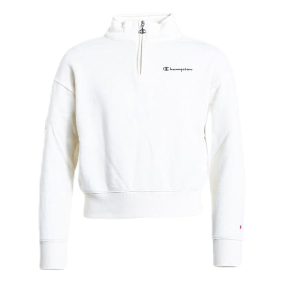 Girls Half Zip Sweatshirt White