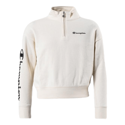 Girls Half Zip Sweatshirt White