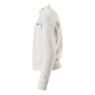Girls Half Zip Sweatshirt White