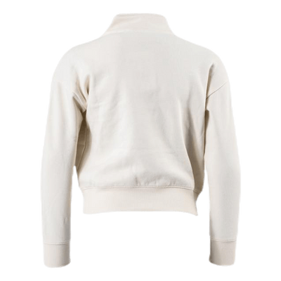 Girls Half Zip Sweatshirt White