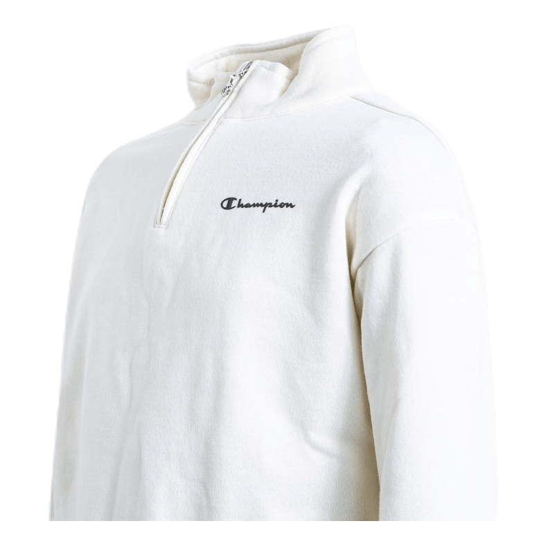 Girls Half Zip Sweatshirt White