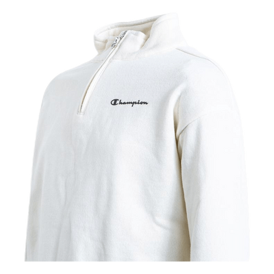 Girls Half Zip Sweatshirt White