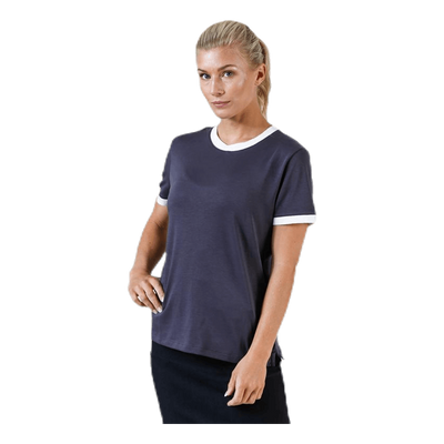 Ringer Top SS Blue/White