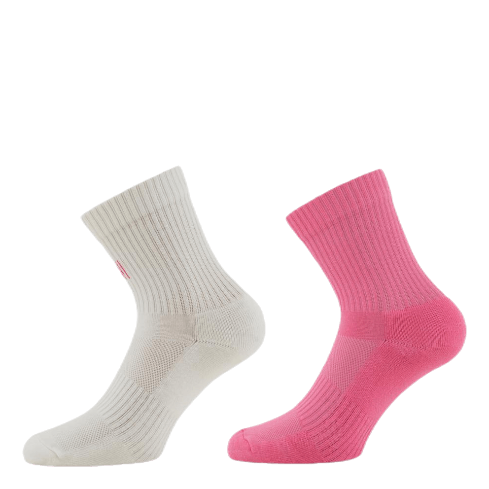 2-Pack Kids Basic Sport Socks - Alvin Pink/White