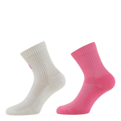 2-Pack Kids Basic Sport Socks - Alvin Pink/White