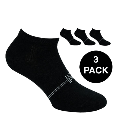 Fresh- 3-Pack Cotton Low Cut Training Socks Black