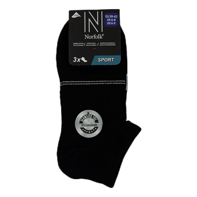 Fresh- 3-Pack Cotton Low Cut Training Socks Black