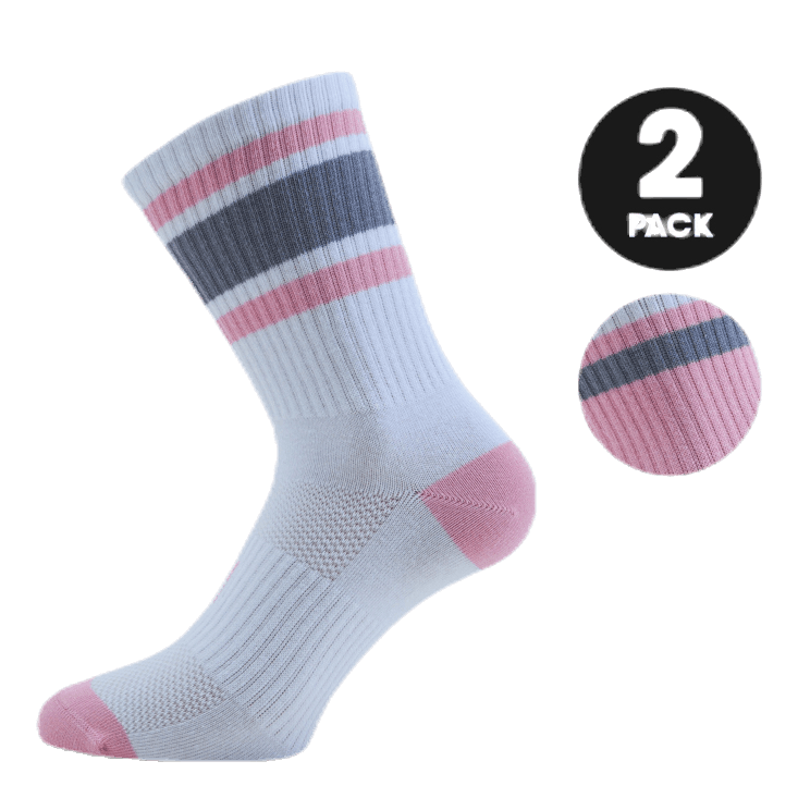 Retro 2-pack Sport Socks Pink/White