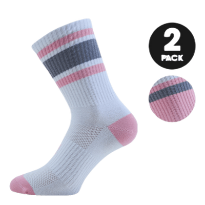 Retro 2-pack Sport Socks Pink/White