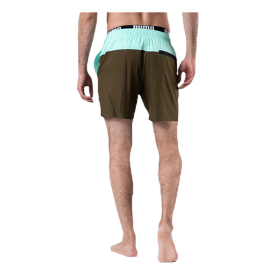 Logo Medium Length Swim Shorts Brown/Green