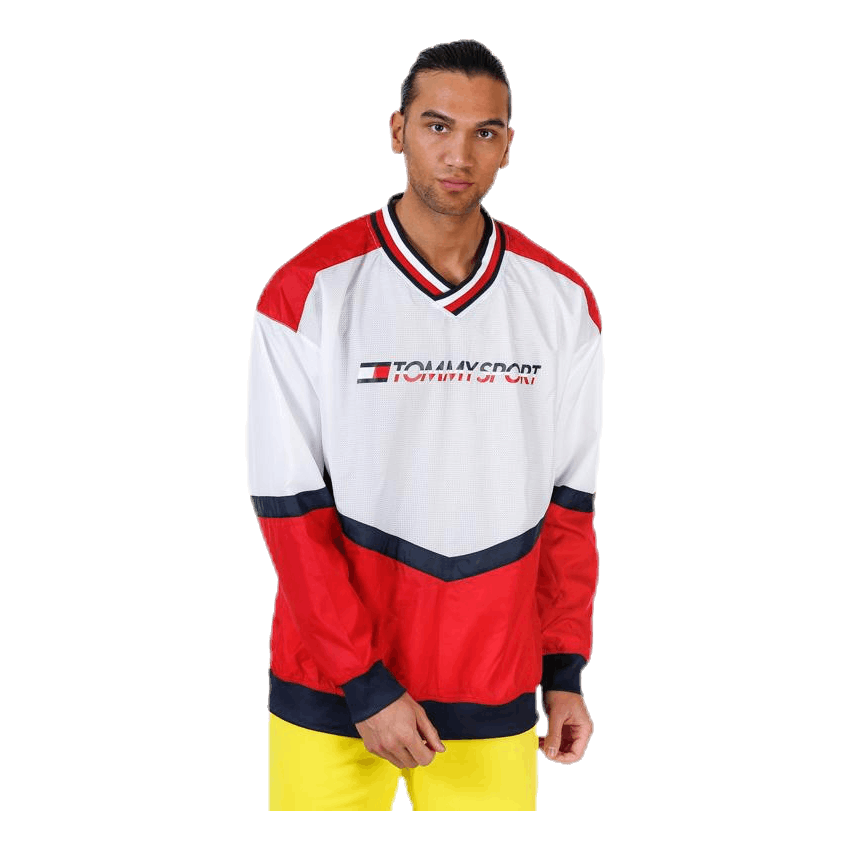 Pull Over Jacket With Rib Red