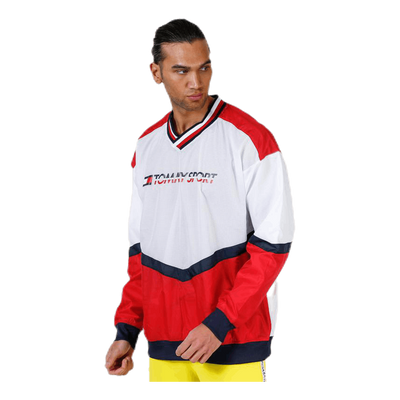 Pull Over Jacket With Rib Red