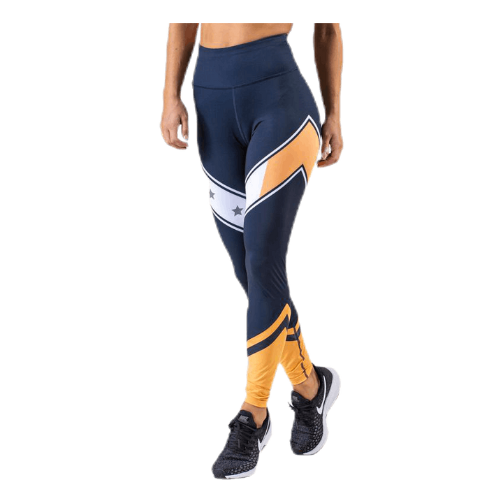 Block Legging Stars Full Length Blue
