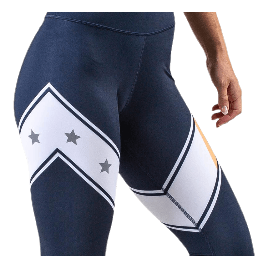Block Legging Stars Full Length Blue