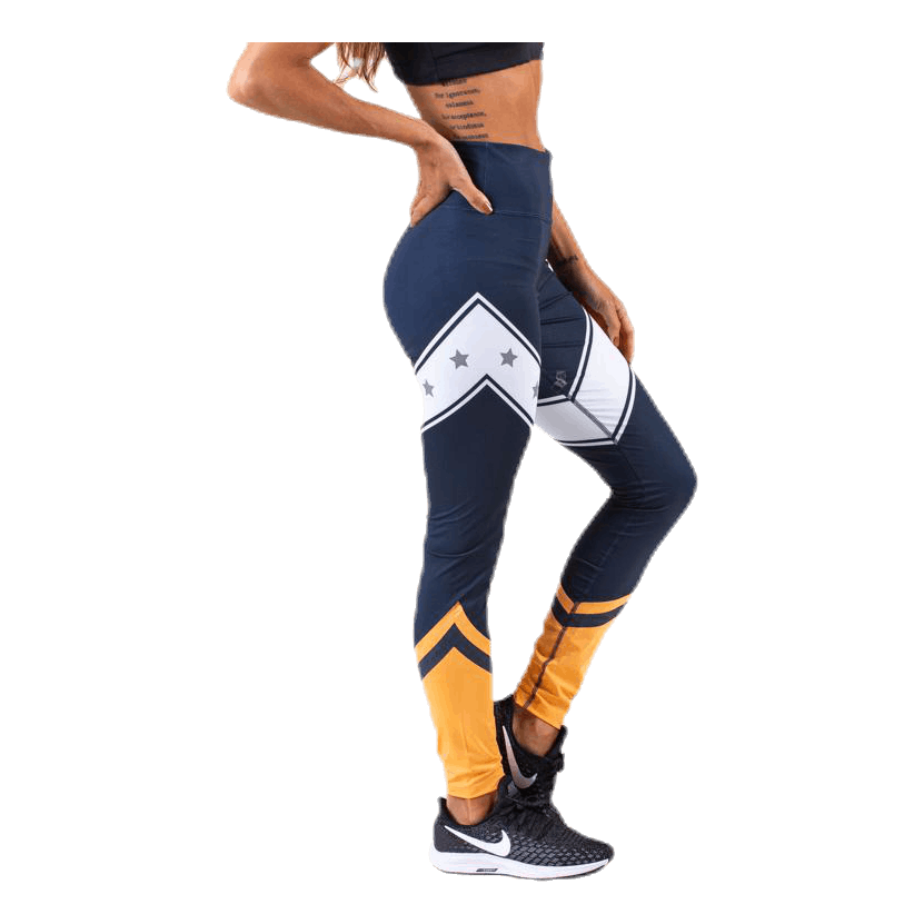Block Legging Stars Full Length Blue