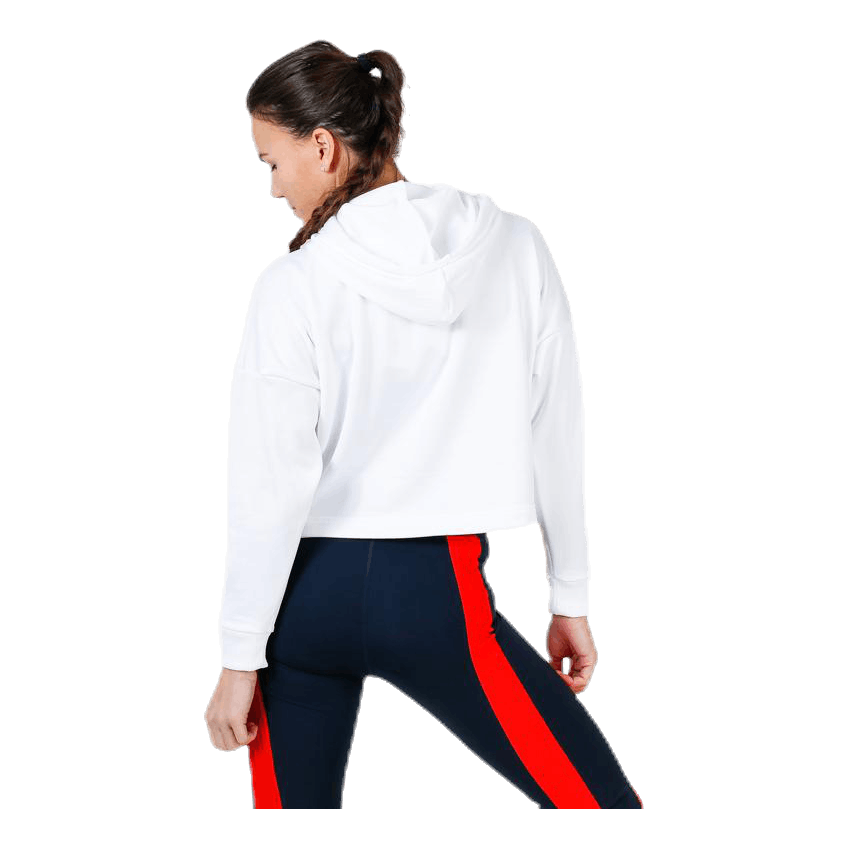 Hoody Cropped Vertical Logo White