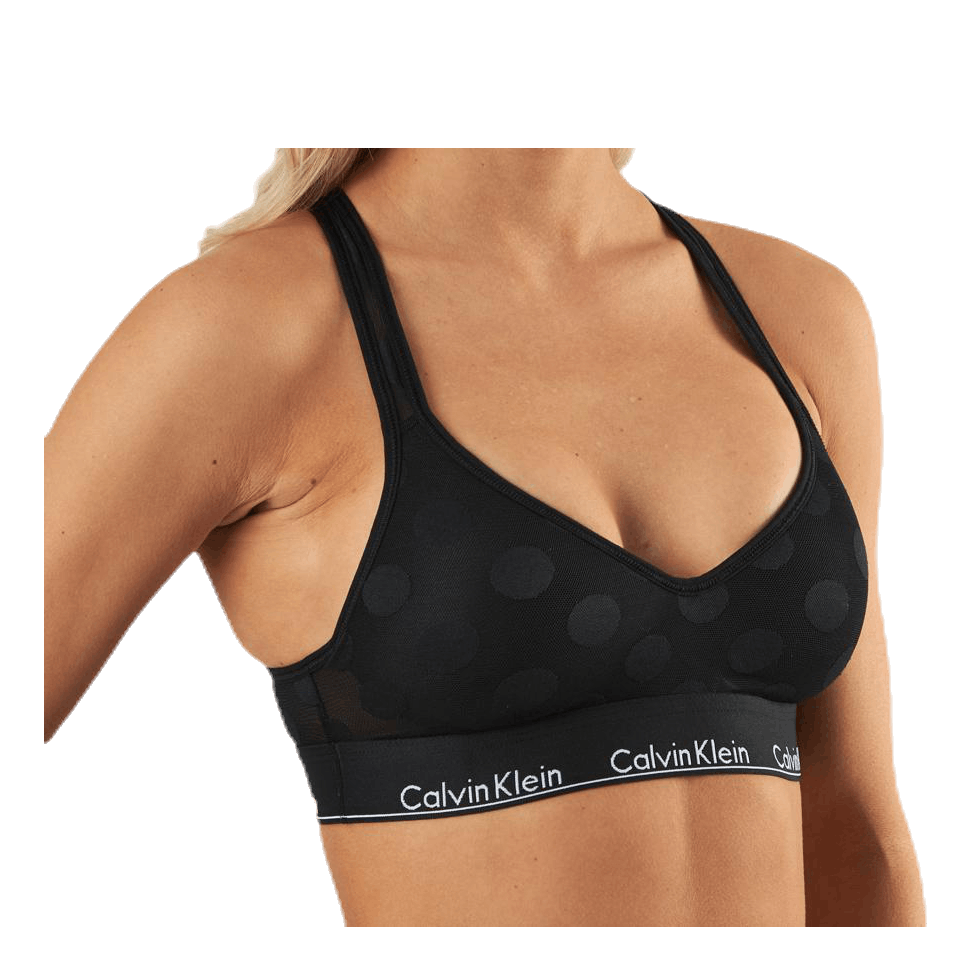 Modern Cotton Dot Light Lined Bralette Black